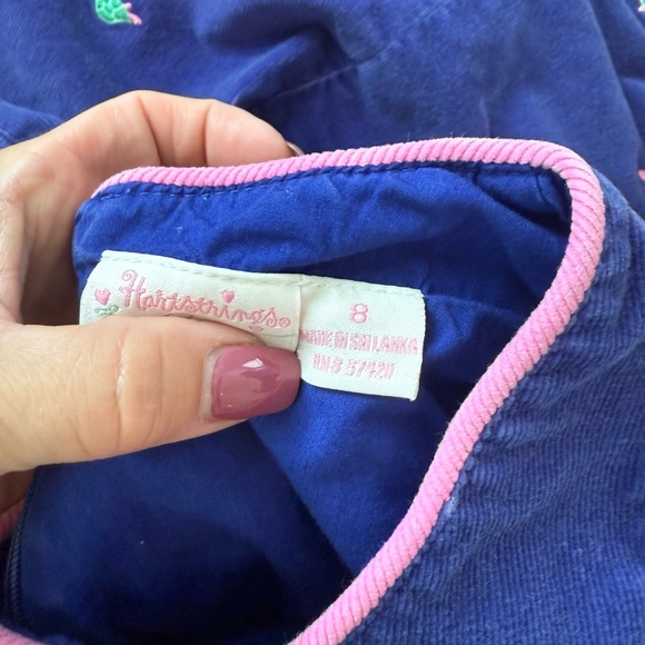 Girl’s Hartstrings Purple Corduroy Jumper Dress Size 8 Embroidered Turtle Print - Picture 3 of 5